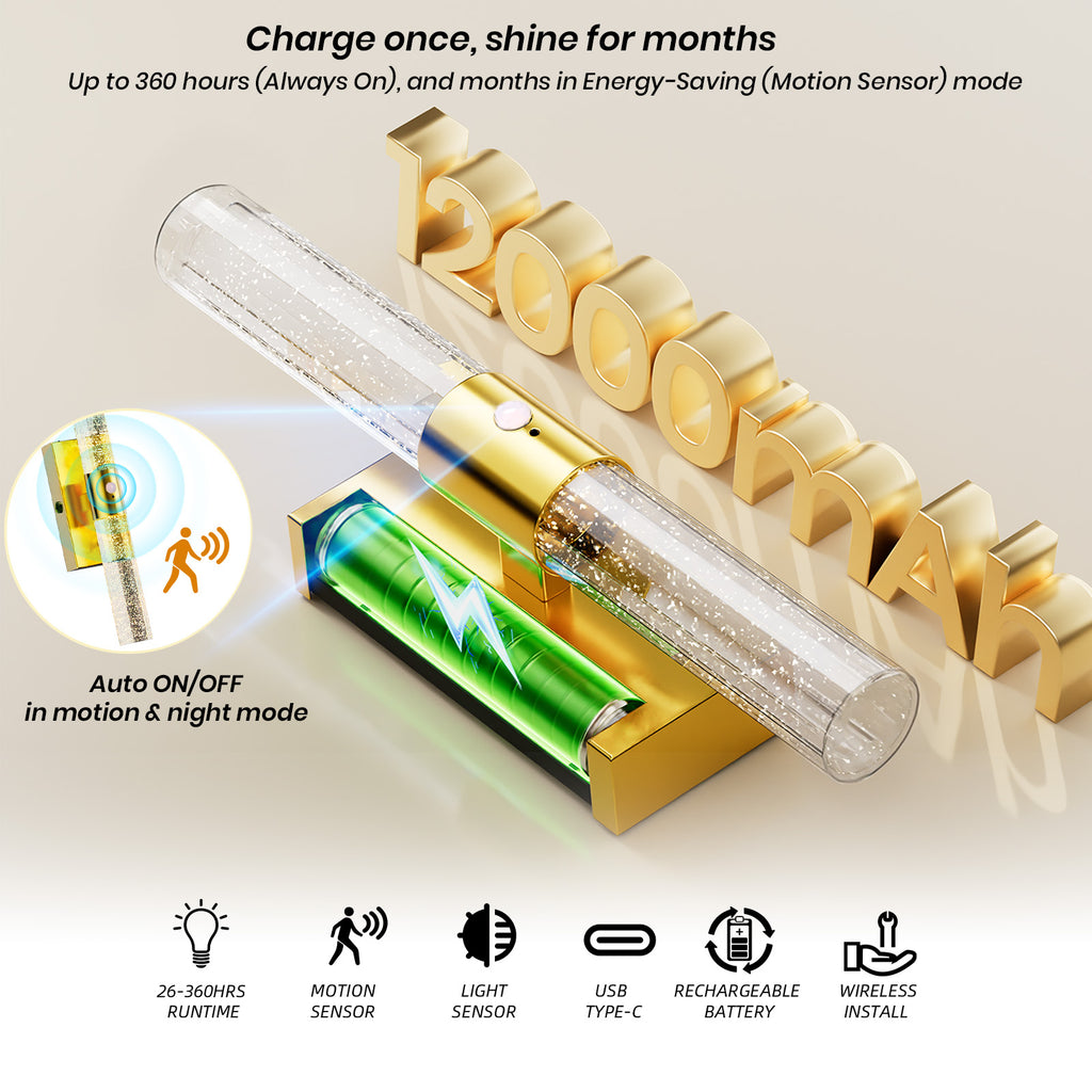 Motion Sensor Wall Sconces Battery Operated Set of 2, Rechargeable Wall Sconce, 3CCT Battery Wall Sconce, 12000mAh Dimmable with Remote for Bedroom, Living rome, Hallway (15.3 inch)