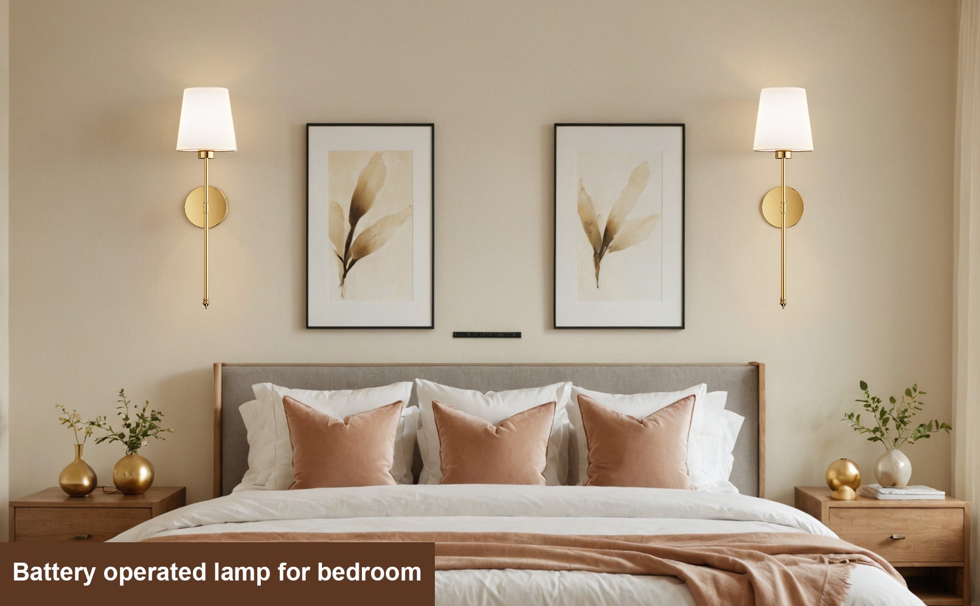 Wall Sconces Battery Operated Set of 2, Wireless Wall Sconces Set of Two, 10 Colors Battery Wall Sconce, 5200mAh Dimmable Bulbs and Remote, for Bedroom Living Room, Hallway Decor (24 inch)