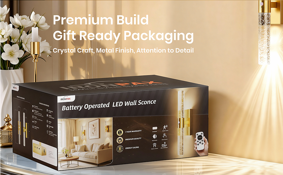 Motion Sensor Wall Sconces Battery Operated Set of 2, Rechargeable Wall Sconce, 3CCT Battery Wall Sconce, 12000mAh Dimmable with Remote for Bedroom, Living rome, Hallway (15.3 inch)